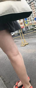 Girl with Nice Pale Legs in a Dress Street Candid Photos