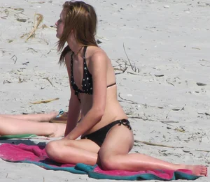 Skinny and sexy teen on the beach