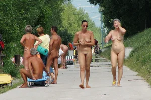 Nude beach and topless girls