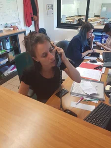 Office lady in tight pants with vpl