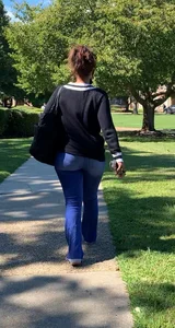 Thick ass caught walking home in jeans