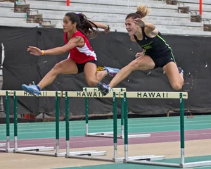 Candid track girls and runners