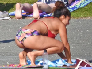 Hot ass milf with an amazing body at the pool