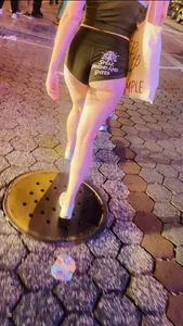Cheeks hanging out black shorts
