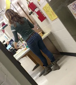 Girl in Tight Jeans Cute Candid