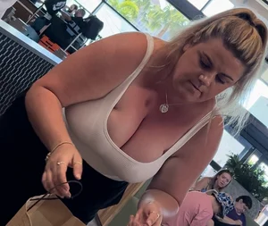 Heavier Milf Showing Off Her Massive Milkers