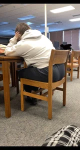 College babe with a nice ass in leggings and sweats at the library