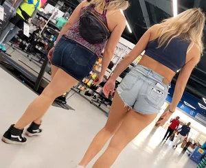 Tight Coed in Jean Shorts Walking by (OC)