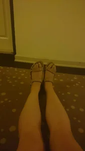 Selfies of gils' feet and legs