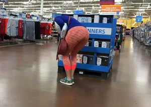 Pink patterned leggings ass at Walmart