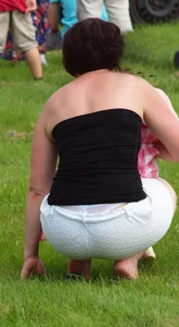Bunch of girls with their thongs hanging out