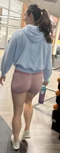 Part 2 of this sexy college Pawg in pink biker shorts