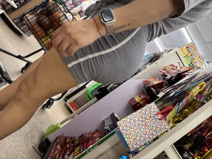 Brown Latina with huge bbl in booty shorts OC
