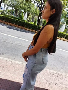 Latina college girl with the tight jeans