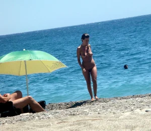 Nude beach and topless girls