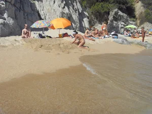 Nude beach and topless girls