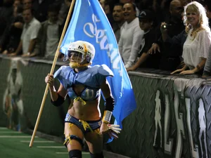 Sexy female football players with hot bodies