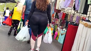Milf with a tremendous hot ass in the market