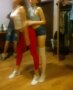 Sexy Girls Dancing at a Party Candid Photo