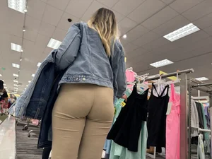 Hot Mom in Tan Ribbed Flares