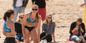 Beach volleyball babes in bikinis