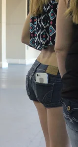 Booty in Mini Shorts - Girl in a Top Creepshot