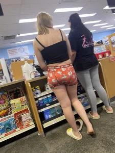 PSD shorts hugging her little ass