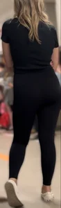 Cute petite blond wearing hot yoga pants