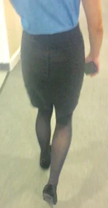 Skinny teens wearing skirts and tight pants