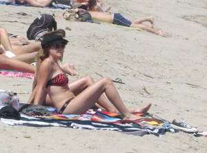Ashley Tisdale in bikini on the beach in Malibu