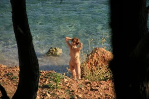 Nude beach girls in Baska, Croatia