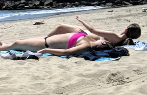 I think this Hottie in the Pink Bandeau Top Busted Me