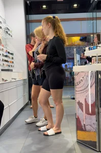 Hot redhead in black bikers (NOT OC)