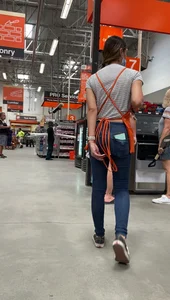 caught by home depot worker. then, moves closer to camera