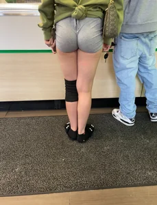 Petite tight Latina with wedgie in spandex