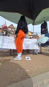 Slim latina perfect body in orange leggings [oc]