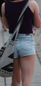 Girlfriend candids in shorts