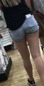 Nice teen ass in shorts with wedgie