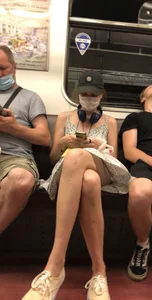 Sexy Masked Girl in a Dress Subway Creepshots Gallery - Slim Legs And Bony Back