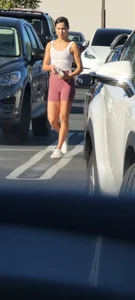Elite camel toe on display in parking lot