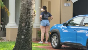 Neighbors PHAT ASS  in shorts