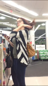 Tight jeans and shorts at the pharmacy