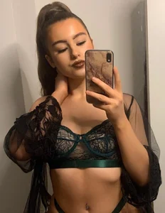 Hot Girl in a Lacey Bra Mirror Selfie