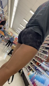 Bubble butt in tight little shorts