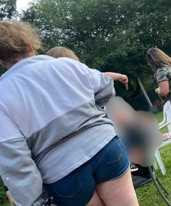 Pawg friend in jean shorts