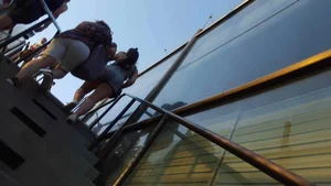 Slightly thick brunette at an observatory in short shorts with a nice booty