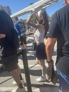 While waiting in line to meet an athlete OC