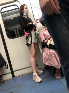 Cute Teen in Shorts, a Top and Sneakers Subway Huge Creepshots Collection