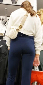 Very Cute Girl with Nice Body in Tight Blue Leggings with VTL