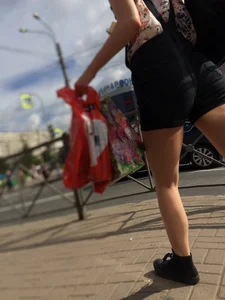 Hot Ginger In Shorts With Hot Legs in a Public Bus and on a Crosswalk Creepshots Gallery